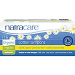 Natracare Organic Cotton Tampons with applicator~Regular~(16 per pack)