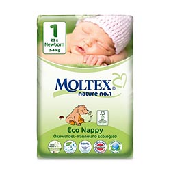 Moltex Nature No1 Newborn ~(size 1)~ (23 nappies) ~ 2 to 4 kg