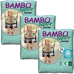 Bambo Nature Trainer Pants ~ Junior (Size 5) ~ 60 Pull-up Nappies ~ (Case of 3) ~ SAVE 3.76 ~ 