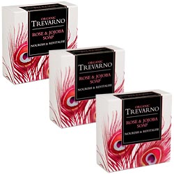 Trevarno Organic Rose & Jojoba Soap~PACK of 3